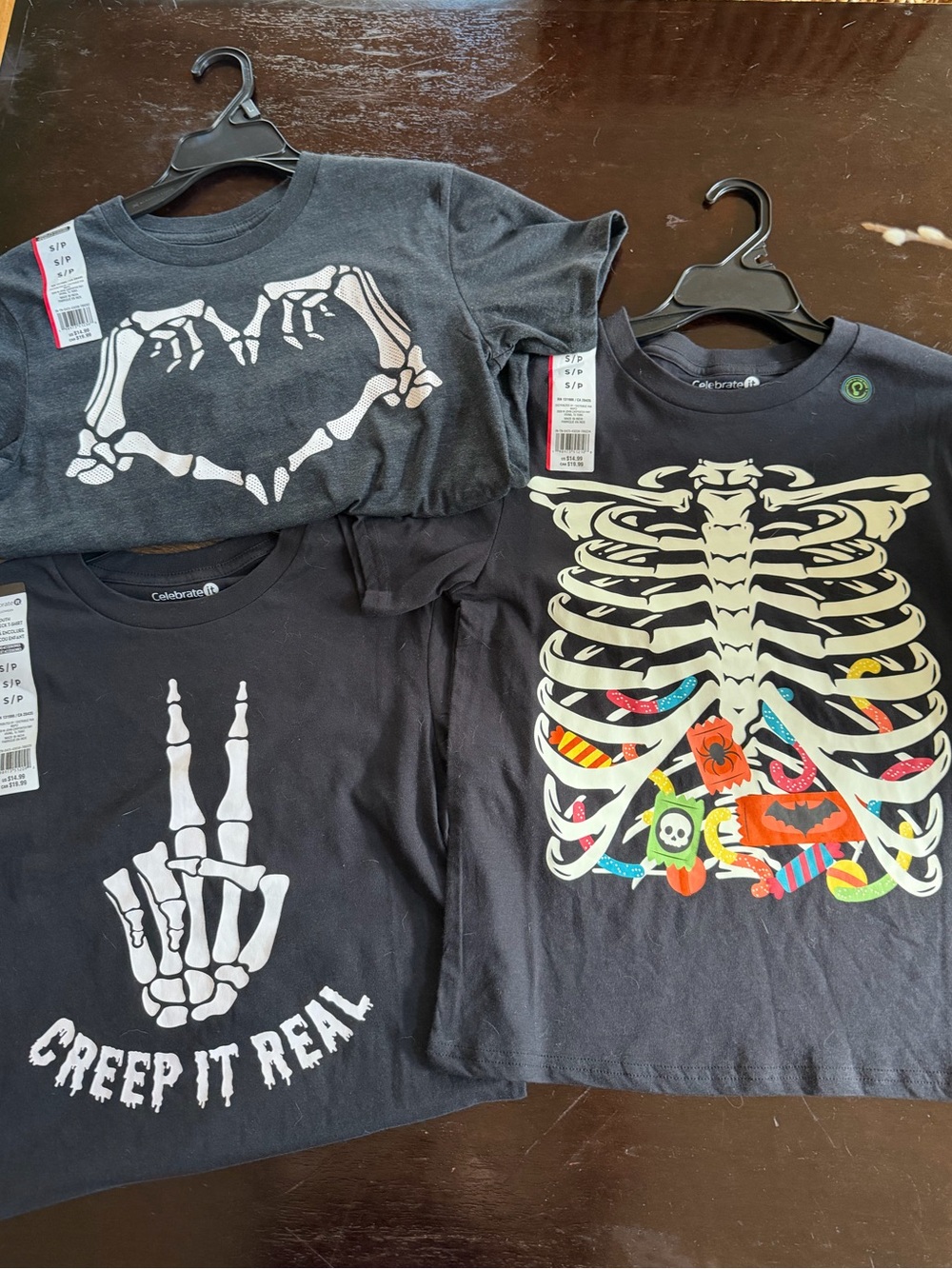 3 NEW Celebrate It Youth Size Small Halloween Graphic Tees, Kids’ T-Shirts NWT